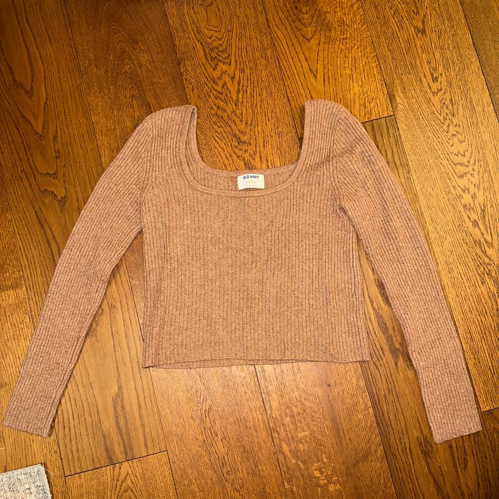 Old Navy Brown Ribbed Knit Top